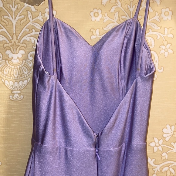 Lilac Long dress with sweetheart neckline - Picture 3 of 5